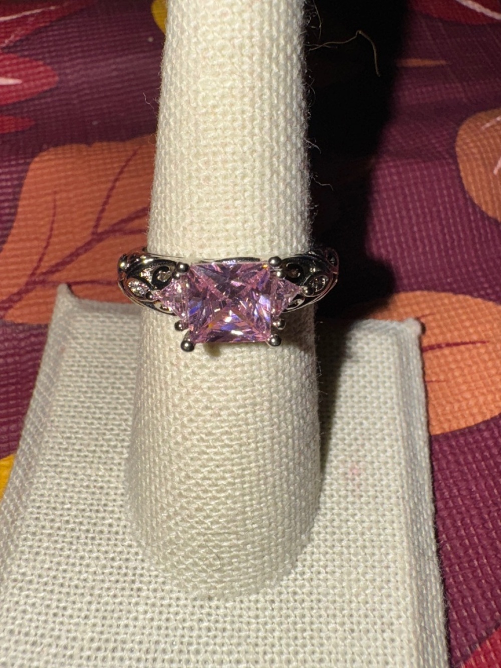 Sterling Silver 925 Pink CZ Ring
